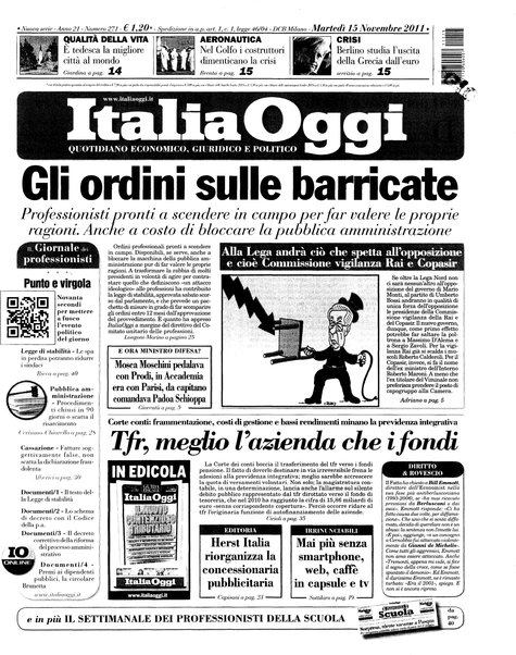 Italia oggi : quotidiano di economia finanza e politica